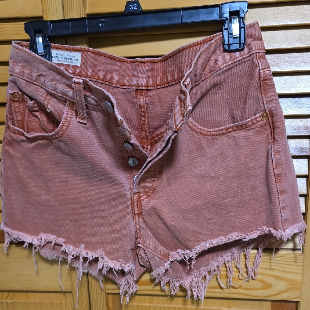 Zara Frayed Hem Jean Shorts in Dusty Rose